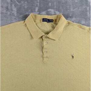Polo Ralph Lauren Polo Shirt Men 2XB Big Yellow Heathered Short Sleeve Knit Soft